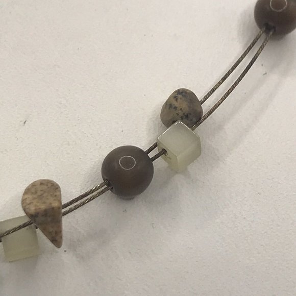 Lia Sophia Gold Tone Station 16” Necklace Tiger Eye Semi Precious Stones - Picture 6 of 8